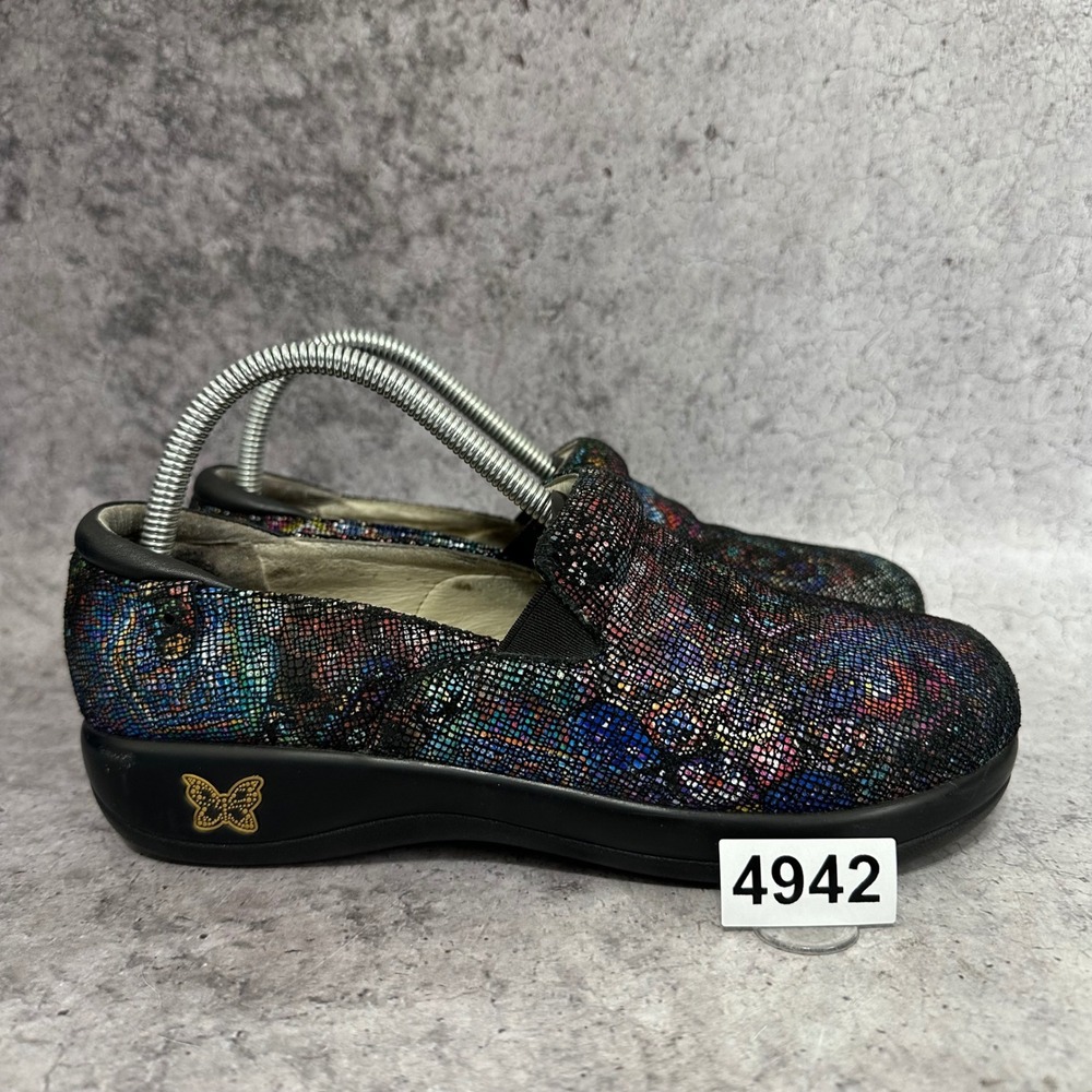 Alegria Keli Professional Womens 38 US 8-8.5 Beauty Blur Leather Clogs Slip On